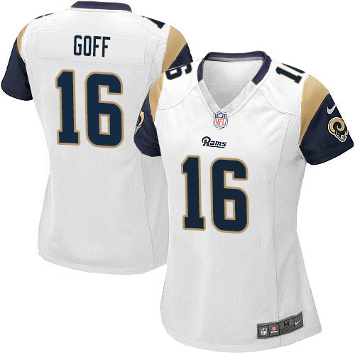 Women's Limited Jared Goff Nike Jersey White Road - #16 NFL Los Angeles Rams